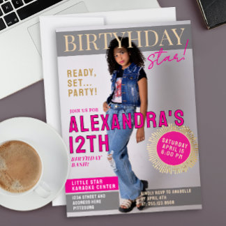 Glam Celebrity Magazin Titelblatt Breaking News Fo Einladung