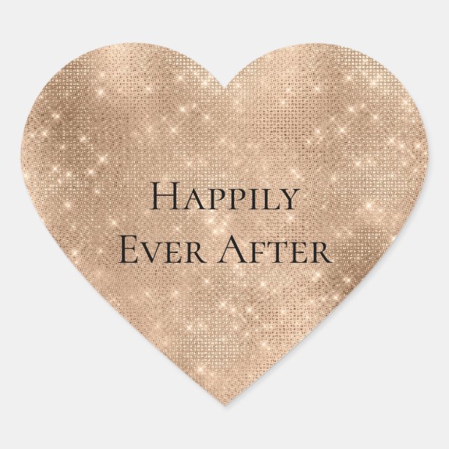 Glam Champagne Glitz Herz-Aufkleber (Vorderseite)