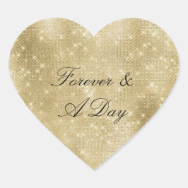 Glam Champagne Gold Glitzy Diamonds Herz-Aufkleber