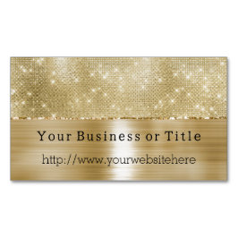 Glam Champagne Gold Glitzy Diamonds Magnetische Visitenkarte