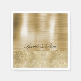 Glam Champagne Gold Glitzy Sparkle Serviette