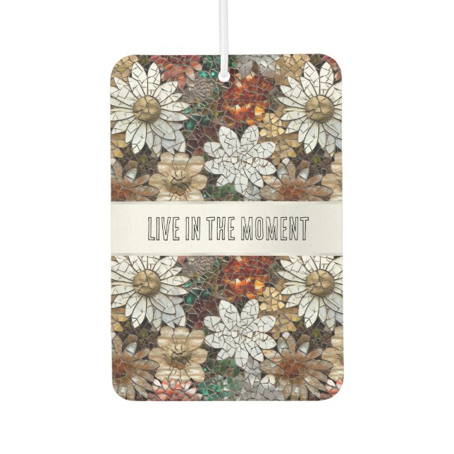 Glam Champagne Gold Red White Blume Autolufterfrischer (Vorderseite)