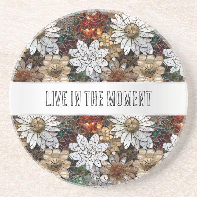 Glam Champagne Gold Red White Blume Getränkeuntersetzer (Vorne)