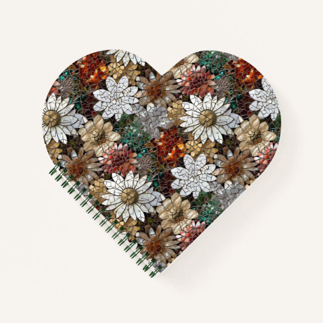 Glam Champagne Gold Red White Blume Notizbuch (Vorderseite)