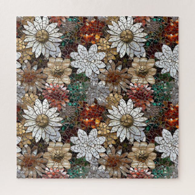 Glam Champagne Gold Red White Blume Puzzle (Vertikal)