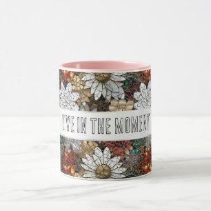 Glam Champagne Gold Red White Blume Tasse