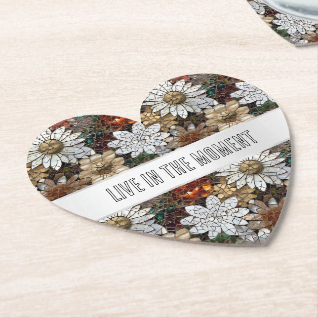 Glam Champagne Gold Red White Blume Untersetzer (angewinkelt)