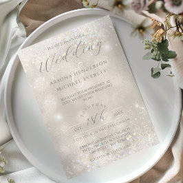 Glam Champagne und Glitzer Elegantes Foto Hochzeit Einladung