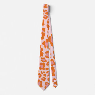 Glam Cheetah Print Muster in Orange und Pink Krawatte
