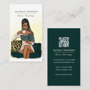 Glam Chic Boss Lady QR-Code Visitenkarte