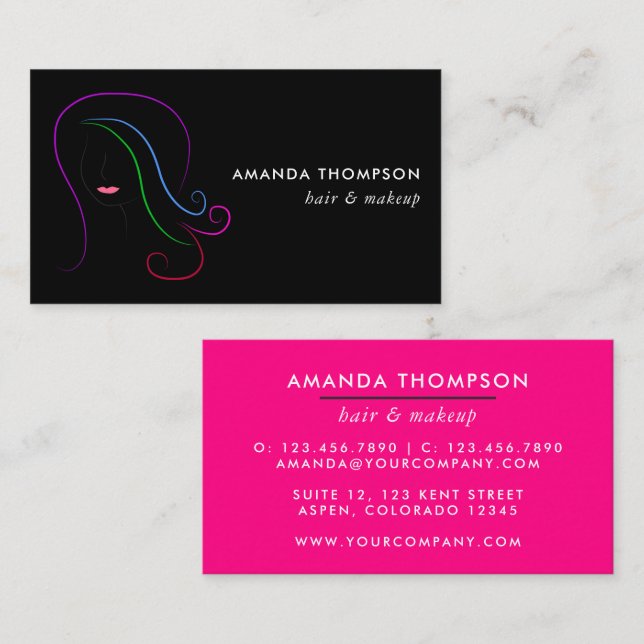 Glam Chic Business Card Visitenkarte (Vorne/Hinten)