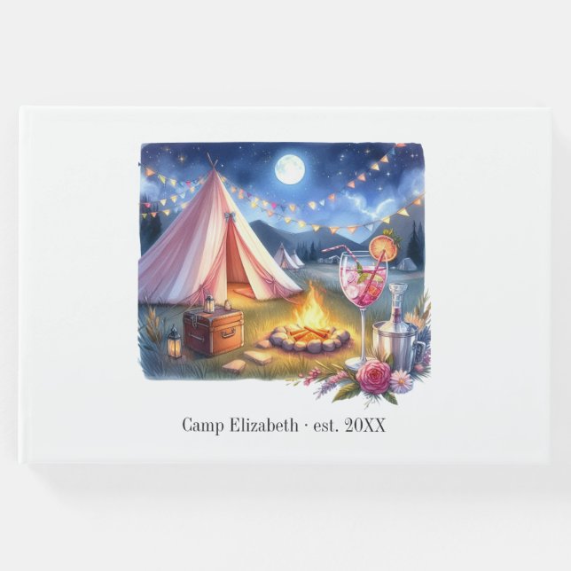 Glam Chic Camp Bride Bachelorette Weekend Gästebuch (Vorderseite)