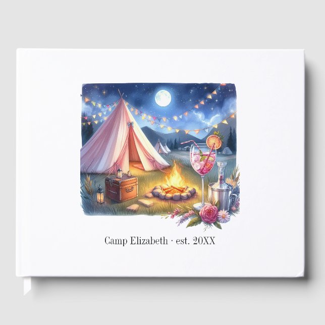 Glam Chic Camp Bride Bachelorette Weekend Gästebuch (Vorderseite)