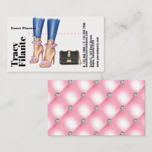 Glam Chic Diamond Fashion Business Card Visitenkarte
