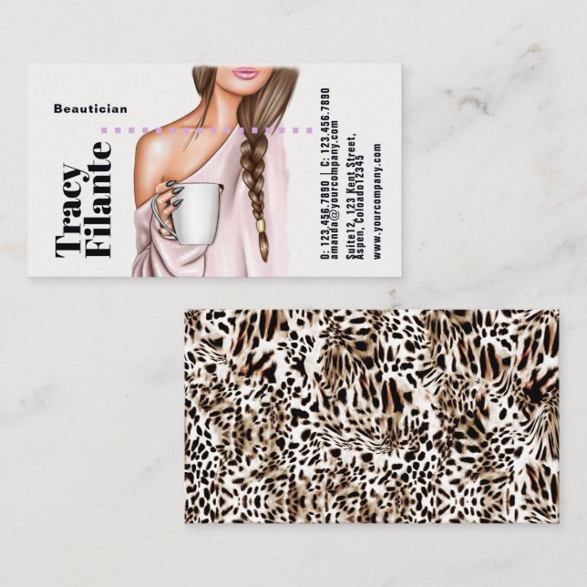 Glam Chic Fashion Business Card Visitenkarte