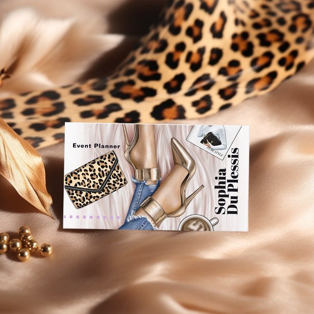 Glam Chic Fashion Business Card Visitenkarte (Von Creator hochgeladen)
