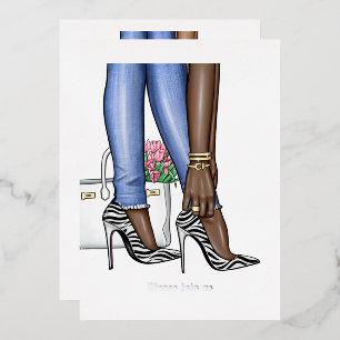 Glam Chic Fashion Show Foil Einladung