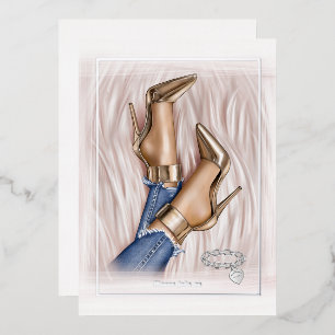 Glam Chic Fashion Show Foil Einladung