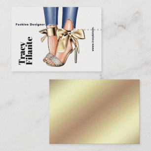 Glam Chic Gold Fashion Business Card Visitenkarte