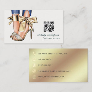 Glam Chic Gold Mode Designer QR Code Visitenkarte
