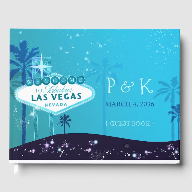 Glam Chic Las Vegas Wedding Monogram Gästebuch (Vorderseite)