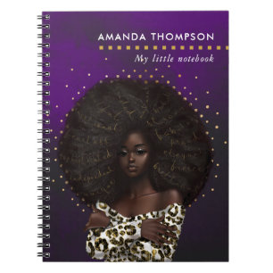Glam Chic Leopard Skin Afro-American Notebook Notizblock