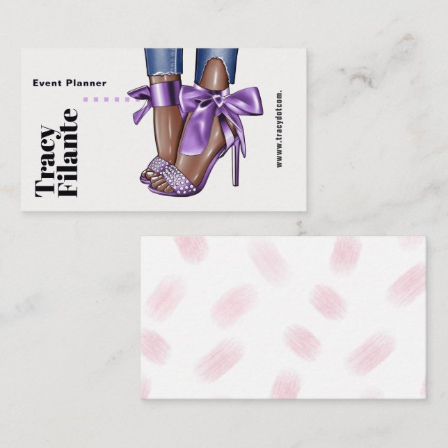 Glam Chic Lila Fashion Business Card Visitenkarte (Vorne/Hinten)