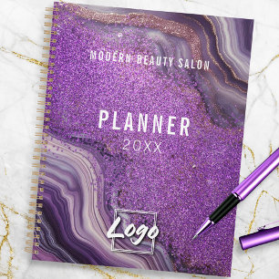 Glam Chic Lila Glitzer Agate Marble Planer