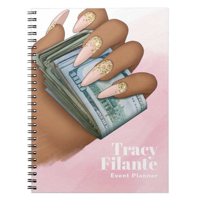 Glam Chic Pink und Gold Millionaire Mindset Notizblock (Vorderseite)