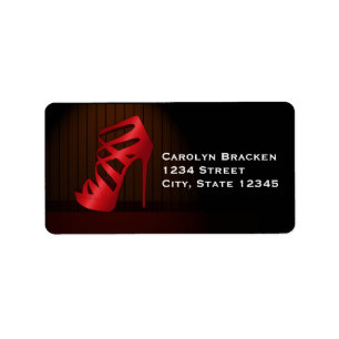 Glam Chic Red High Heels Spotlight Rücksendeadress Adressaufkleber