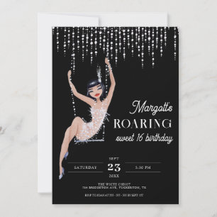 Glam Chic Roaring Twenties Vintage Sweet 16 Geburt Einladung