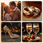 Glam Chic Wedding Foto Untersetzer Set<br><div class="desc">Ein Set von Untersetzer mit einzigartigen Illustrationen und einem Hochzeitstil. Alle Bilder können nach Belieben durch eigene Fotos ersetzt werden. Ideal für eine Hochzeit,  als Pflaster oder für einen Veranstaltungsort.</div>