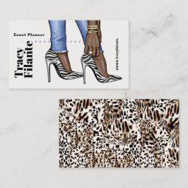 Glam Chic Zebra Fashion Business Card Visitenkarte