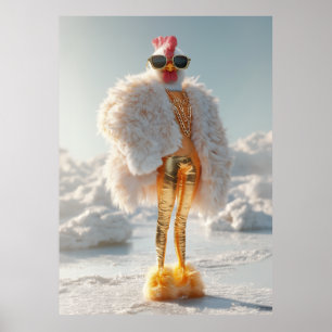 Glam Chicken on Ice Poster