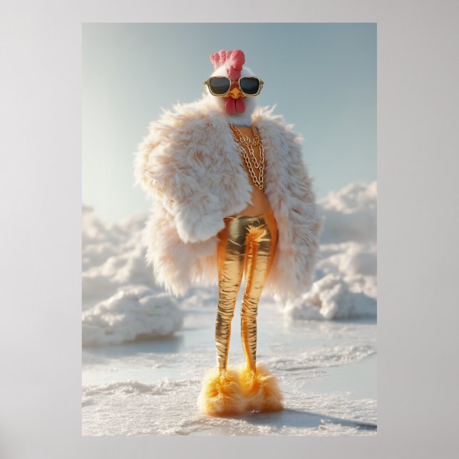 Glam Chicken on Ice Poster (Vorne)