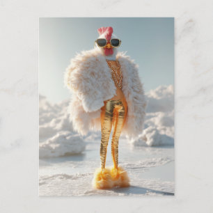Glam Chicken on Ice Postkarte