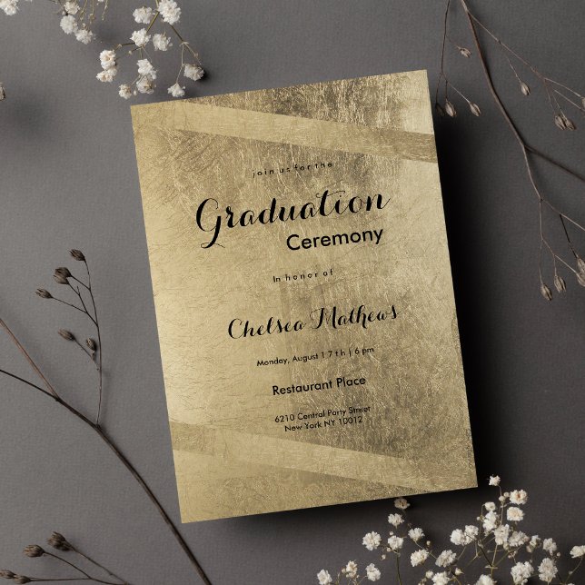 Glam classy luxury gold geometrical Graduation Einladung (Glam classy luxury gold geometrical Graduation )