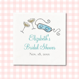 Glam Cocktail Party aus den 60er Jahren Hand-Illus Serviette