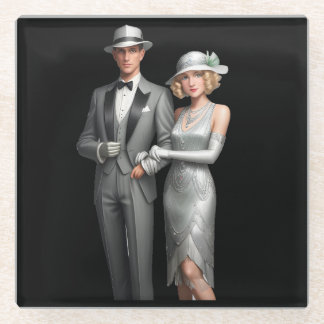 Glam Couple Untersetzer der 1920er Jahre