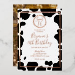 Glam Cow Print Border Wedding Foto Rose Gold Folieneinladung<br><div class="desc">Passen Sie Ihre Veranstaltung an.</div>