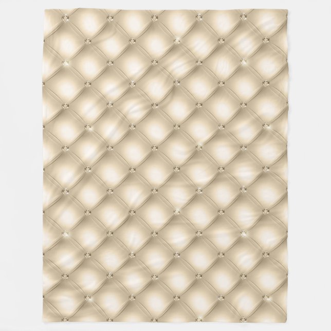 Glam Cream Champagne Diamond Glitz Wedding Fleecedecke (Vorderseite)