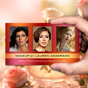 Glam Custom Fotos Portfolio Makeup Business Card Visitenkarte