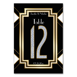 Glam Diamonds Art Deco Wedding Tischnummer 12