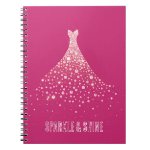 Glam Diamonds Dress Pink Notizblock