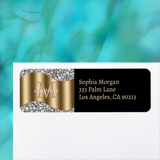 Glam Diamonds, Gold Monogram, Name & Anschrift (Von Creator hochgeladen)