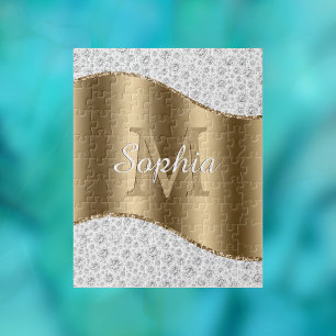 Glam Diamonds, Gold Monogram, Skriptname Puzzle