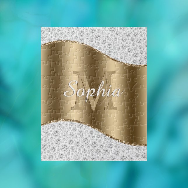 Glam Diamonds, Gold Monogram, Skriptname Puzzle (Von Creator hochgeladen)