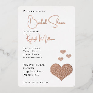 Glam Diamonds Heart Brautparty Folieneinladung