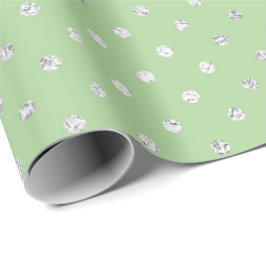 Glam Dots Diamonds Minze grüne Silber Vip Geschenkpapier