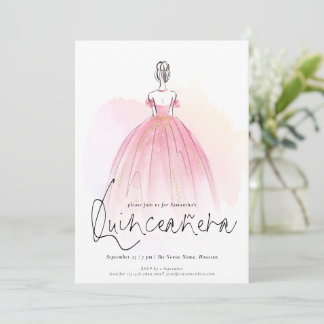 Glam Dress Elegant Quinceanera Einladung